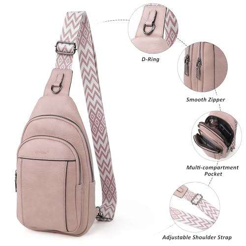 Image of TANTOMI Small Sling Bags for Women, Leather Cross body Purses Bag for Daily Travel Leisure Sport Fanny Packs with Adjustable Strap