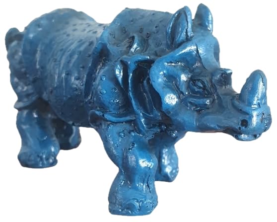 Statue Rhinocéros Bleu Feng Shui - Feng Shui – Décoration Zen et Feng Shui – Statue décoration Feng Shui – Remède Protection Feng Shui