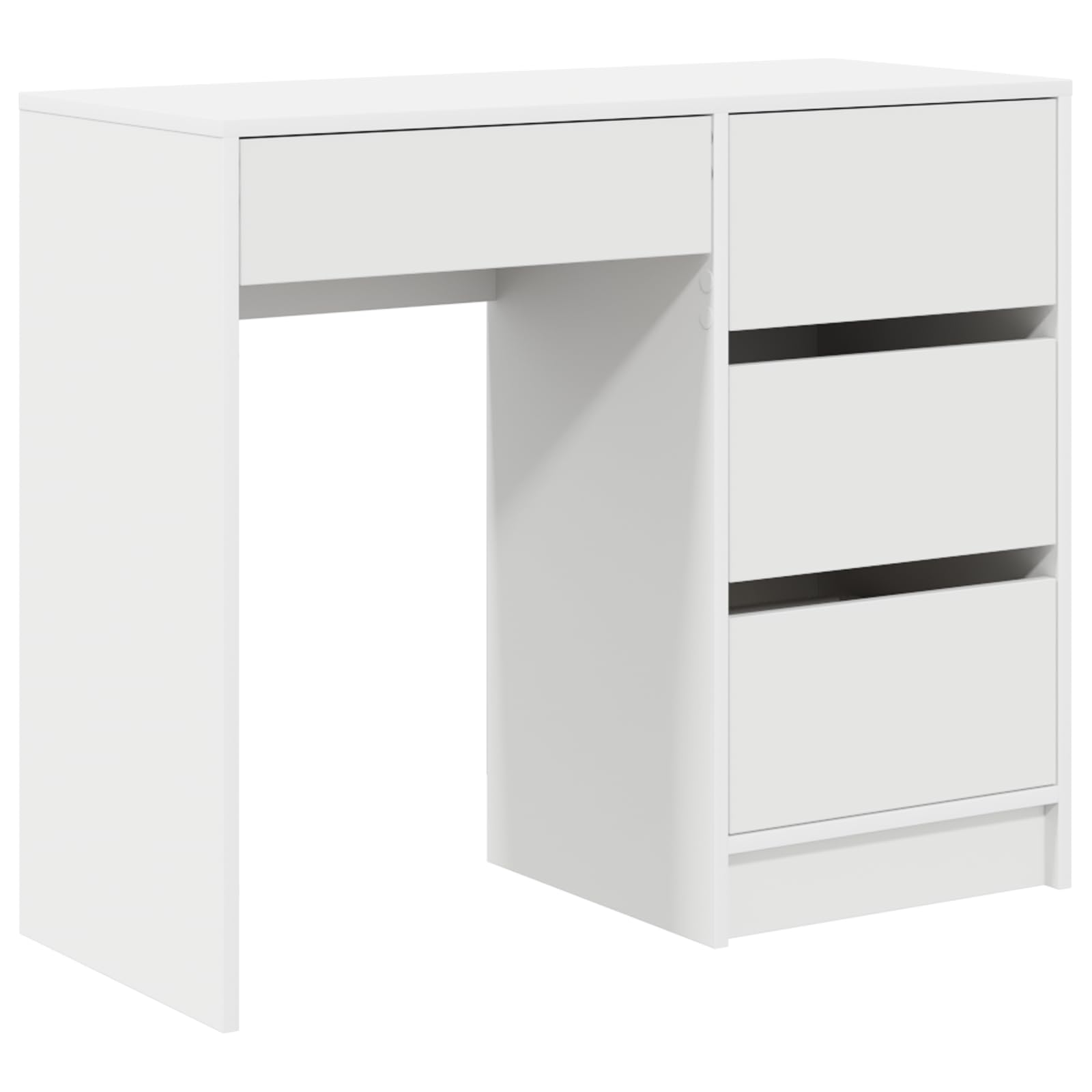 Bureau informatique blanc en bois d'ingénierie au design épuré et moderne