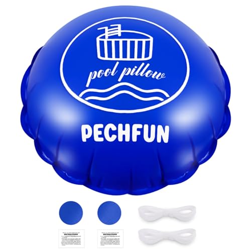 Pechfun Cuscino per Piscina Invernale, 120 x 120cm Cuscino Piscina Invernale, Cuscino d'Aria Gonfiabile Antigelo Copertura, Kit di riparazione incluso, Circolare
