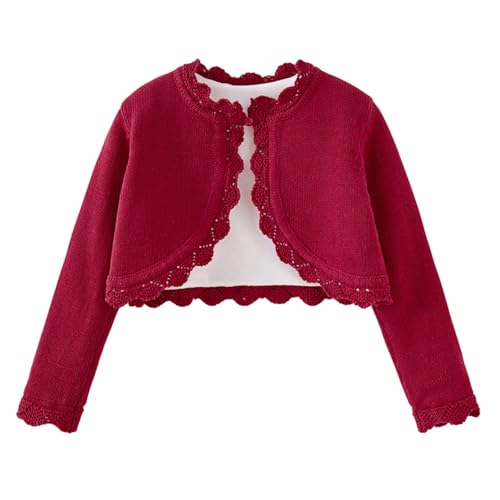 Toddler Girls Knitted Shrugs Cardigan Sweaters Kids Casual Cute Button Cover Up Sweaters Long Sleeve Cropped Jacket4