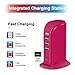 USB Charging Station Multiports Upoy, Charging Hub 6 Ports Dual Type-C, USB Tower Fast Charging for Tablets, Cellphones, Smart Watch, and More Electronic Gadgets, Portable Design, Travel Essentials