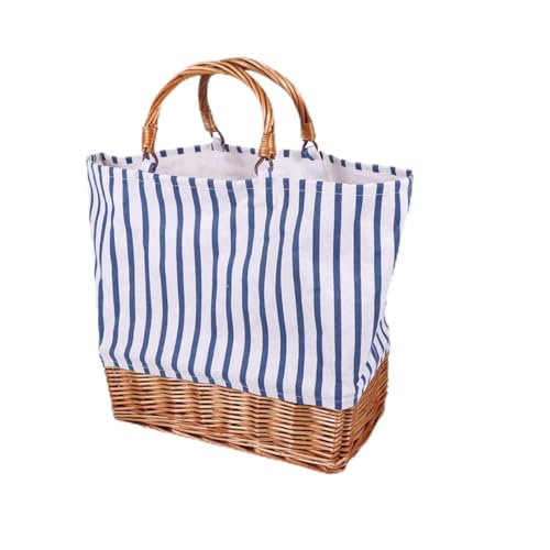 Cabas en lin coton bleu Yardwe pour shopping et travail quotidien