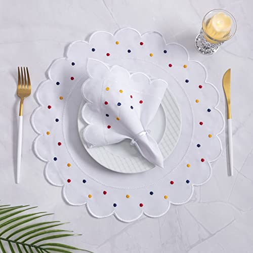 Jogo Americano Sousplat Poá Mesa Posta 24 Peças - Branco