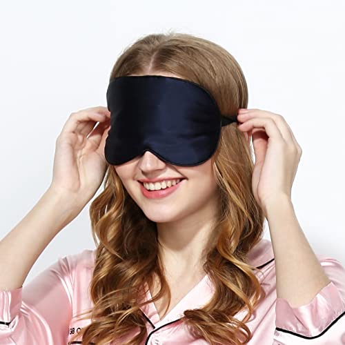 Sleep mask Zwart Slaapmasker for Slapen Zijde Oog Masker Slabil Blinddoek Mulberry Zijde Eyeshade Eyes Cover Bandage… - Afbeelding 3