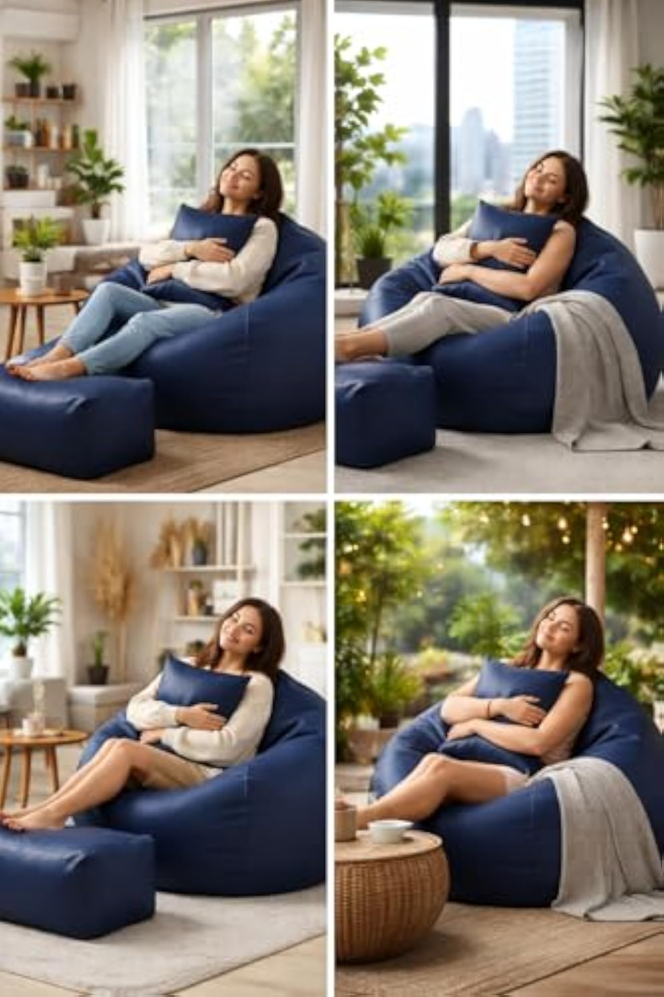 6XL Tear Drop Bean Bag Chair with Footrest & Pillow Cover Only