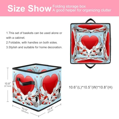 Panier de rangement en tissu poissons Koï pour organiser la chambre et les vêtements