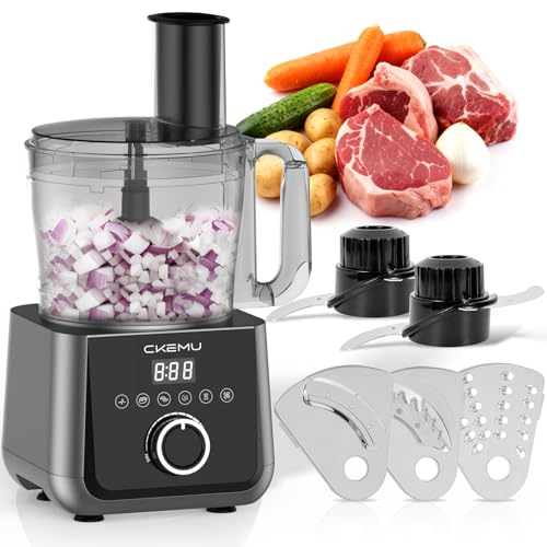 12 Cup Smart Food Processor, Electric Food Chopper Slicer with French-Fry Slicing Shredding Chopping Kneading Cutter, For Meat, Vegetable, Fries, Cheese, Meat & Veggie Prep, Puree