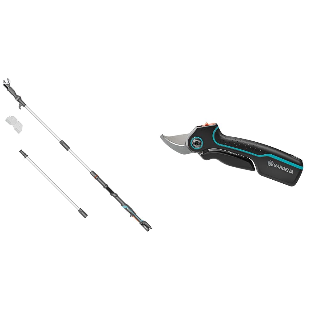 Gardena Akku-Teleskop-Baumschere HighCut 360/18V P4A Ready-to-Use Set & AssistCut: Akkubetriebene Gartenschere mit einem Schneid-Durchmesser von 25 mm