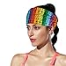 Rainbow Headband for Women Non Slip Elastic Sweat Hairbands Fashion Sports Hair Bands Soft Cloth Fabric Stretchy Headband for Running Workout Yoga (Element, 2 Packs)