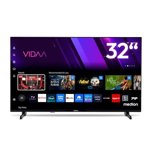 MEDION 80 cm (32 Zoll) Full HD Fernseher (Smart-TV, HDR, VIDAA Store, Netflix, Prime Video, Disney+, DAZN, Paramount+, HbbTV, PVR, Bluetooth, MD 832101)