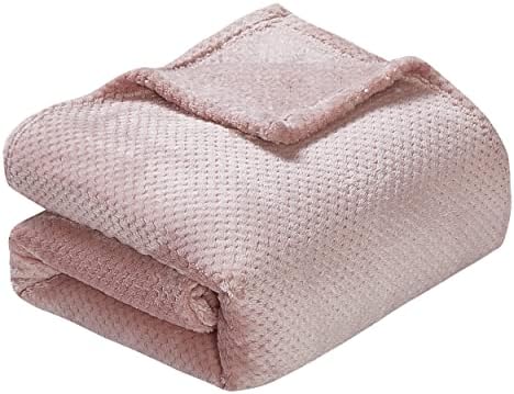 Thesis Fleece Blanket King Blanket for Bed Blush Waffle Blanket – Waffle Textured Microfiber Bed Blanket King Size Blanket Cozy Soft Blanket, 108x90 Inches