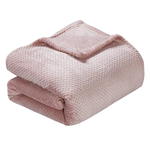 Thesis Fleece Blanket King Blanket For Bed Blush Waffle Blanket – Waffle Textured Microfiber Bed Blanket King Size Blanket Cozy Soft Blanket, 108X90 Inches #TOP6