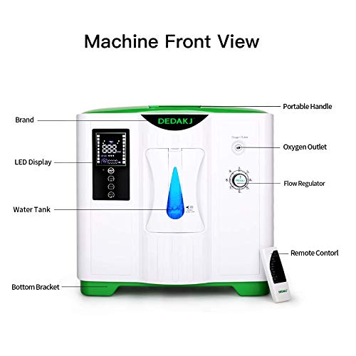 Image of DE-2AW 2L Portable Lightweight Oxygen Concentrator with inbuilt Nebulizer , Green, White