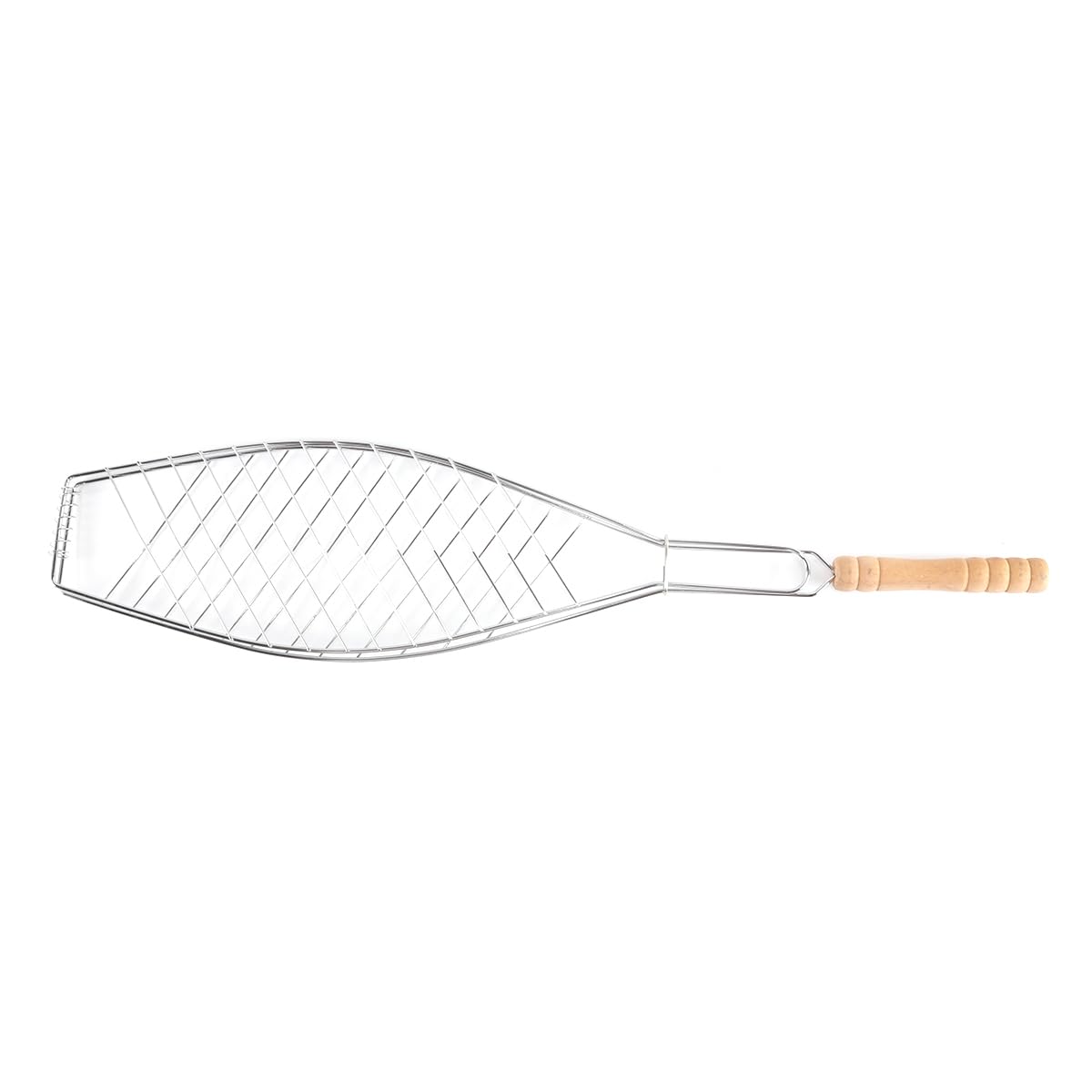 Durlo Fish Grill Holder,Fish Tongs for Grilling,Wooden Handle Grilled Fishs with Thick BBQ Grill