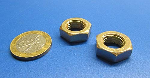 Grade 8 Zinc Yellow Chromate Plated Hex Nuts 7/16"-20 Thread x 11/16" W x 1/4" H 25 Pcs