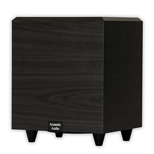 Acoustic Audio PSW-6 Down Firing Powered Subwoofer (Black)