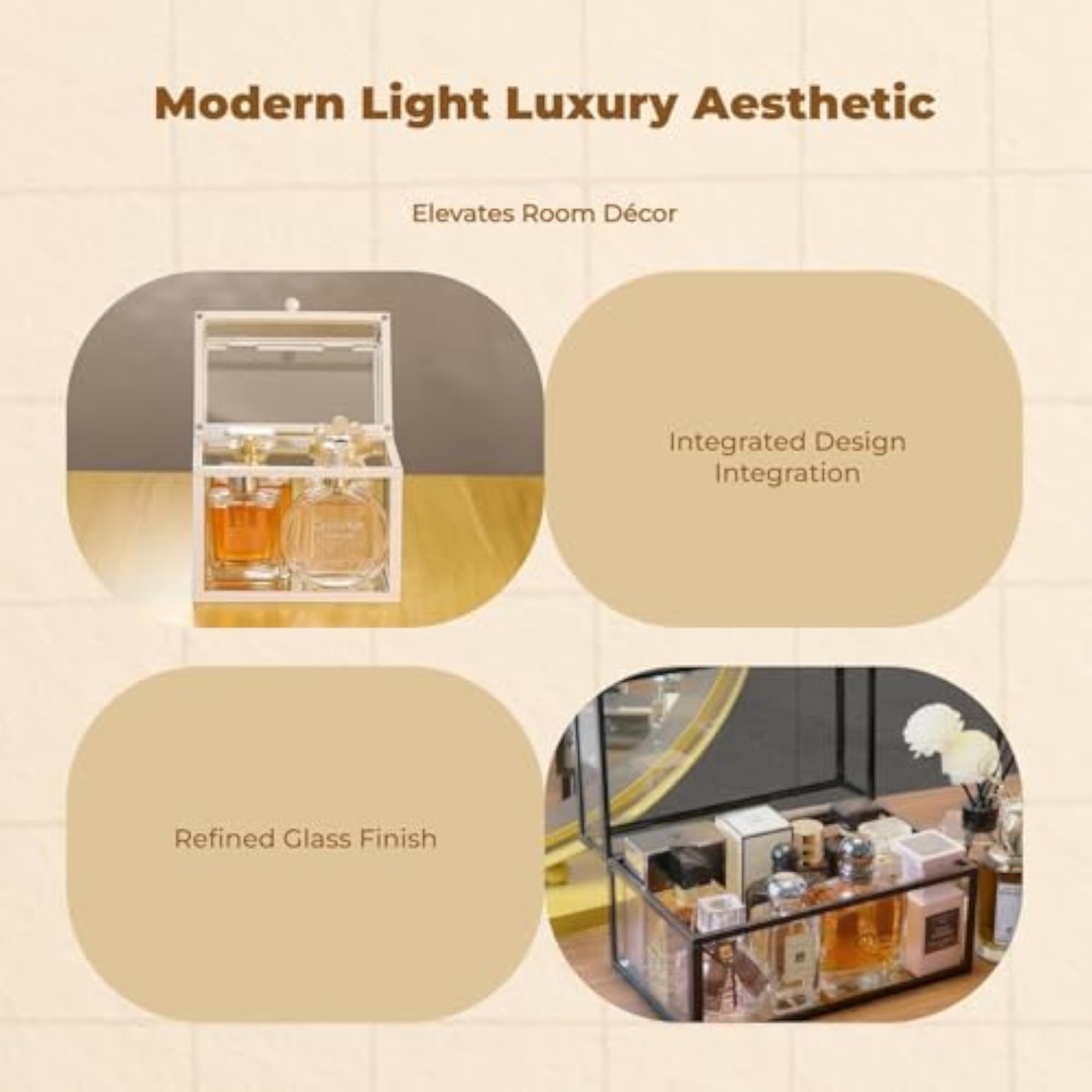 Clear Perfume Organizer, Transparent Glass Vanity Box