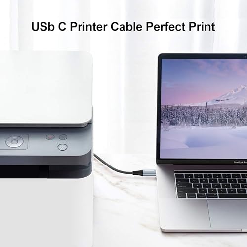 ANDAPA 1.5M Kabel USB B na USB C do drukarki, Kabel drukarki Typ B na Typ C do MacBook Pro, Air, Kabel MIDI do pianina cyfrowego Yamaha Casio, klawiatury MIDI, kontrolera DJ, DAC do iPada
