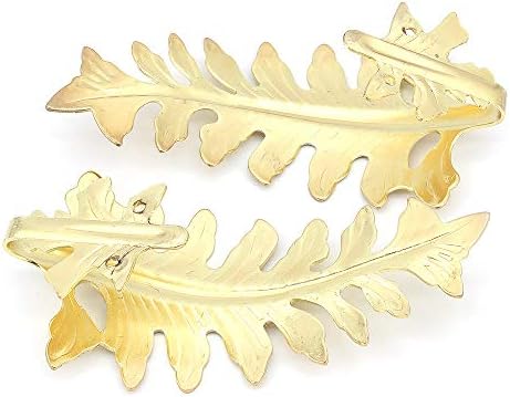 MoYouno 2Pcs Curtain Holdbacks, Large Vintage Leaf Design Curtain Tiebacks, Retro Decorative Curtain Holdback, Rustic Curtain Tiebacks Hooks, Gold