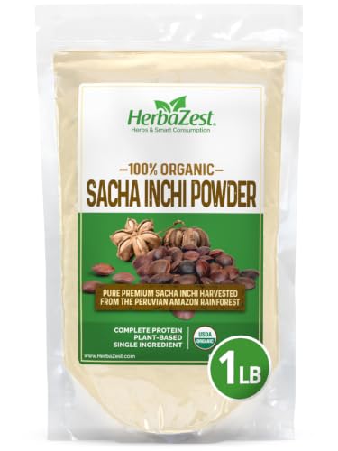 HerbaZest Sacha Inchi Protein Powder, 1 lb – USDA Organic & Gluten-Free