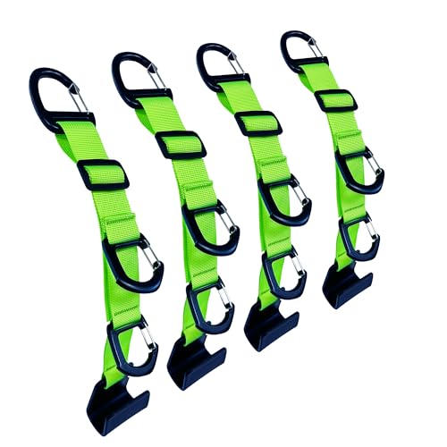 Image of Car Headrest Hooks, Backseat Storage Organizer Hangers, Universal Vehicle Seat Back Hooks, 4 Pack (brightgreen)