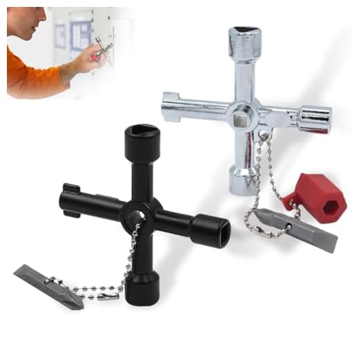 Llave Triangular Universal - 2 Piezas Cruzada Para Radiadores, Ascensor, Multifunción y Utilidad en Contadores de Agua, Luz y Gas