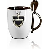 Henkel und Innenseite farbig Creativ Deluxe Tasse m. Löffel Jägertasse (Wunschname) Löffeltasse, Kaffeetasse mit Motiv,Bürotasse, Bedruckte Tasse mit Sprüchen oder Bildern - auch individuelle Gestaltung nach Kundenwunsch