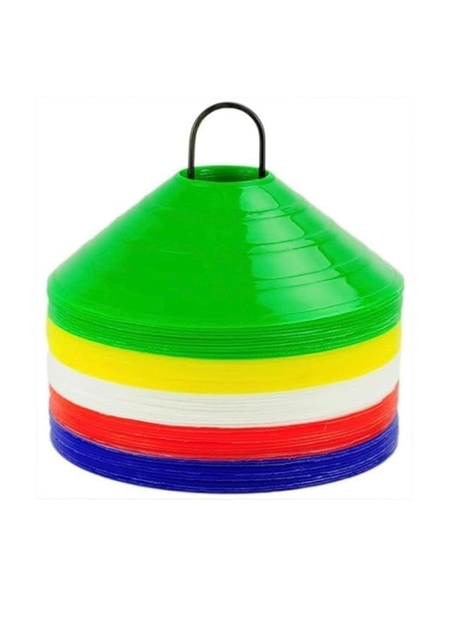 Plastic Space Marker Agility Soccer Cones for Training, Football, Kids, Sports, Field Cone Markers -Multicolor (Multicolor, Plastic - 15 pcs)-image-2