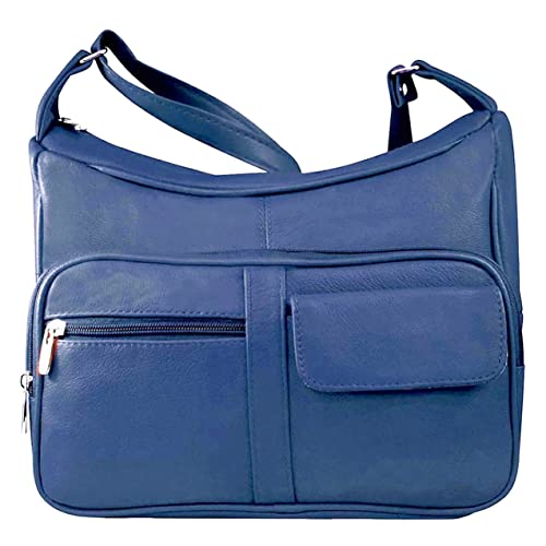 SILVERFEVER Medium Leather Handbag | Ladies Shoulder Bag | Organizer w Built in Wallet