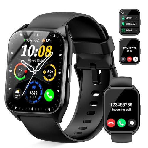 Smart Watch for Men Women Answer/Make Calls, 1.85 Touch Screen Fitness Watch with Heart Rate/Sleep Monitor/Step Counter, 110+ Sports Activity Tracker, IP68 Waterproof Smartwatch for Android/iOS