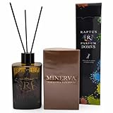 Profumatore Ambiente con Bastoncini RAPTUS 300 ml – Diffusore Fragranza per Casa, Bagno, Camera e Ufficio – Lunga Durata (Minerva)
