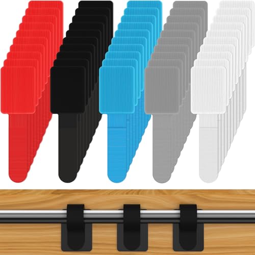 Bigqin - 50 Bridas Reutilizables Autoadhesivas para Cables, Organizador de Cables Ideales para Escritorios, Hogares, Oficinas