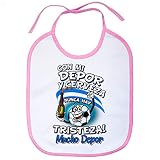 Entrega rápida a tu casa Babero frase con mi Depor y cerveza nunca hay tristeza La Coruña fútbol - Rosa