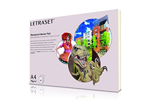 LETRASET Bleedproof Marker Pad with 50 A4 Sheets, 11.7 by 8.3-Inch