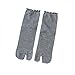 Yuyeran 3 Pairs Women Split Two Toe Socks Japanese Tabi Flip Flops Sandal Socks Ruffle Frilly Sports Casual Socks (US, Alpha, Large, Regular, Regular, Black+White+Gray)