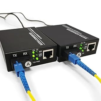 Fast Ethernet to Fiber Gigabit Media Converter 10/100/1000Mbps RJ45 Port to 1000Mbps Base-Tx SMSF up to 20KM - 1 PAIR