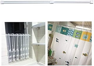 Spring Loaded Tension Rod Adjustable Curtain Rod Expandable Curtain Rail Poles Extendable Curtain Closet Hanging Rod for DIY Projects
