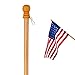 Anley 56" Pine Wooden House Flag Pole - for Sleeve House Flags (28"x 40") - Tangle Free Design, Rotating Rings and Anti-Wrap Tube (Flag and Flag Pole Holder NOT Included)