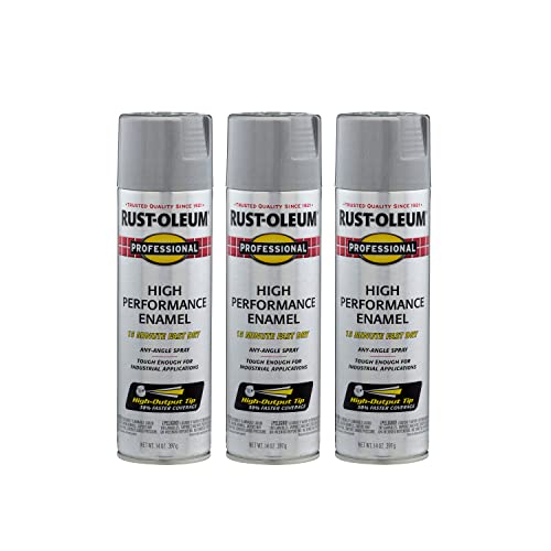 Image of Rust-Oleum 7515838-3PK Professional High Performance Enamel Spray Paint, 14 oz, Gloss Aluminum, 3 Pack