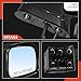 A-Premium Pair (2) Driver and Passenger Side Power Door Mirror - Compatible with Lincoln Town Car 1995 1996 1997 - Heated Manual Folding Smooth Black Outside Rear View Mirror