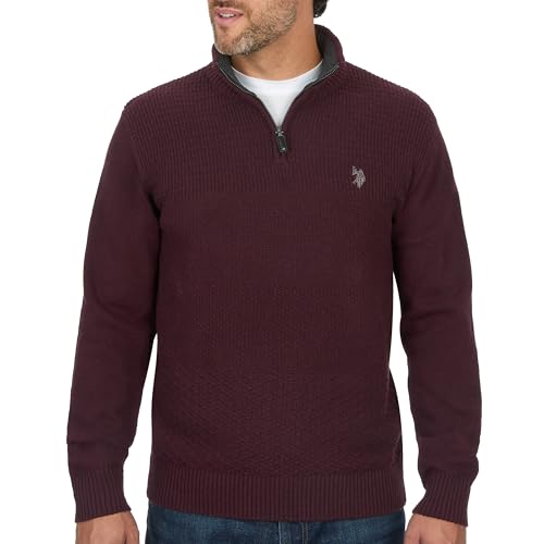 U.S. Polo Assn. Men's Cable Knit 1/4 Zip Sweater Sweater