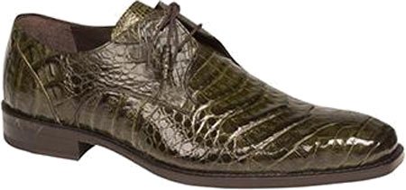 Image of Mezlan Anderson Crocodile Lace Up - Men's Genuine Crocodile Plain Toe Blucher with Memory Foam Insole - Handmade in Spain