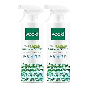 Vooki Ecofriendly Tough Lime Scale Stain Descaler Remover, Spray and Scrub Cleaner for Bathroom Taps, Basins, Showers & Floor Tiles - 500 ml (Pack of 2)