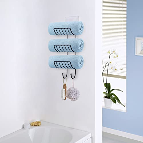 Towel Rack For Bathroom, Towel Holder For Bathroom Wall Mounted, Hanging Towel Organizer For Bathroom Towel Storage, Set Of 2 (Black) #TOP7