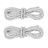 OFOCAC Rhinestone Rope Laces, Glitter Shoe Laces for Sneakers- 2PCS Rhinestone Bling Shoe Strings, Bling Round Shoelaces Drawstring Replacement Accessories