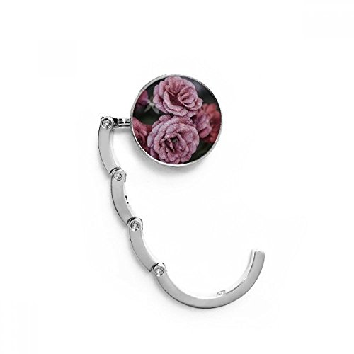 Gancho plegable para bolso para evitar el suelo sucio con diseño floral de rosas