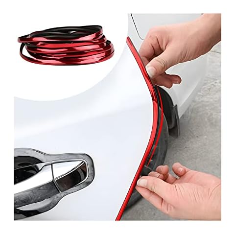 Blilo Car Door Edge Guards, 16Ft U Shape Door Edge Trim, Rubber Molding Auto Door Edge Seal Protector, Anti-Collision Vehicle Protection Accessories Universal for SUV, Truck, Van (Red) Cover