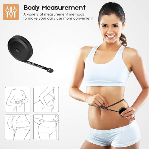 Image of iBayam 2 Pack Tape Measure Measuring Tape Tool for Body Fabric Sewing Tailor Cloth Knitting Vinyl Home Craft Measurements, 60-Inch Soft Retractable Double Scales Rulers for Body Weight Loss