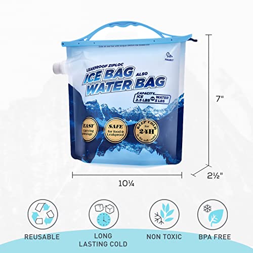 Tourit TR2401018AS005-DS-FUS Reusable Ice Bag 2.5Lb Ice Pack For Cooler thumb #1